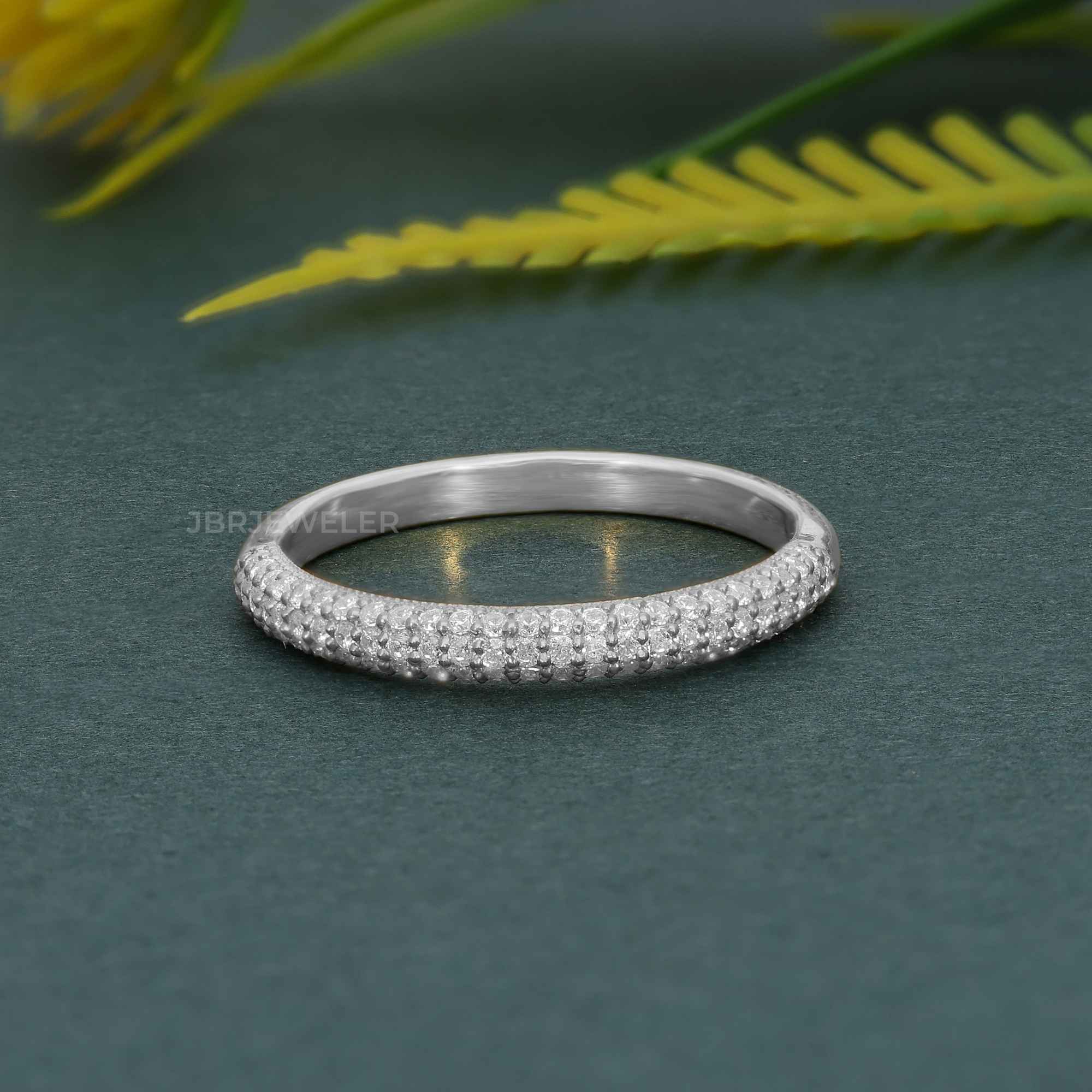 Micro Pave Stackable Lab Diamond Wedding Band - JBR Jeweler