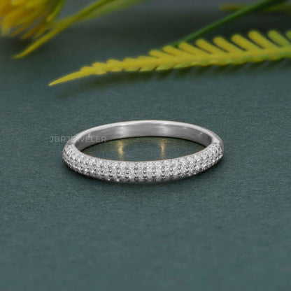 Micro Pave Stackable Moissanite Diamond Wedding Band