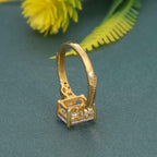 Milgrain Three Stone Emerald Moissanite Diamond Engagement Ring - JBR Jeweler