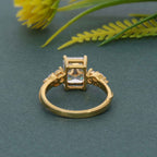 Milgrain Three Stone Radiant Lab grown Diamond Engagement Ring - JBR Jeweler