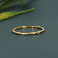 Minimalist Thin Single Lab Diamond Wedding Ring