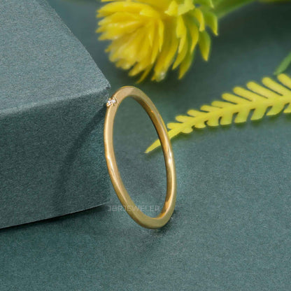 Minimalist Thin Single Lab Diamond Wedding Ring