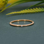 Minimalist Thin Single Lab Diamond Wedding Ring - JBR Jeweler