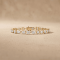 Mixed Cut Diamond Bracelet Yellow Gold Tennis Style Bracelet