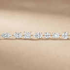 Mixed Cut Diamond Bracelet Yellow Gold Tennis Style Bracelet