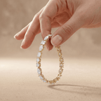 Mixed Cut Diamond Bracelet Yellow Gold Tennis Style Bracelet