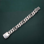 Moissanite Diamond Hip Hop 18 CTW Baguette Round Cut Cuban Chain Style Bracelet - JBR Jeweler