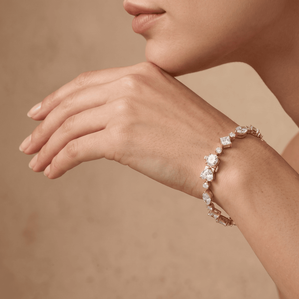 Multi shape diamond bracelet for women