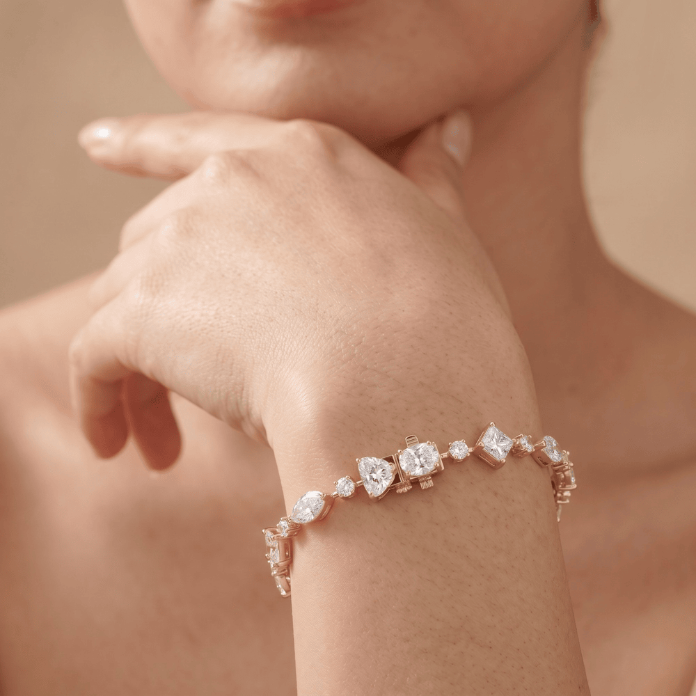 Lab grown diamond 10K gold bracelet