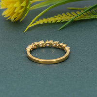 Multistone Round and Pear Lab Diamond Wedding Ring