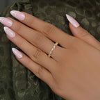 Multistone Round and Pear Lab Diamond Wedding Ring - JBR Jeweler