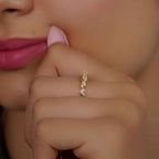 Multistone Round and Pear Lab Diamond Wedding Ring - JBR Jeweler