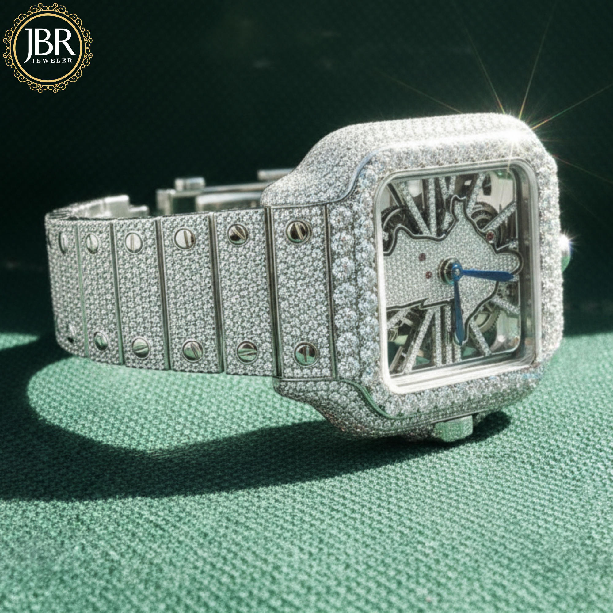 New Style Jesus Face VVS Moissanite Iced Out Skeleton Watch