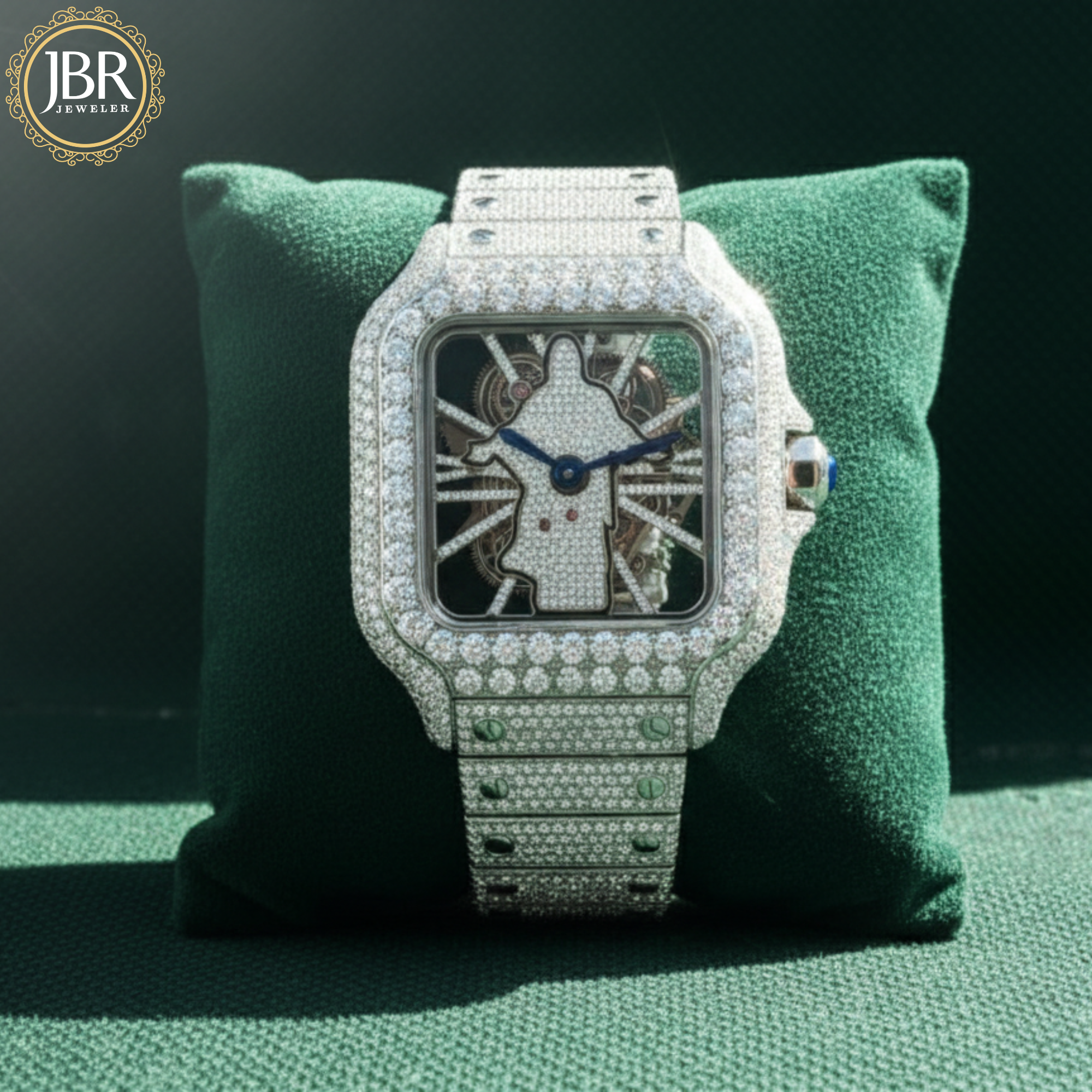 New Style Jesus Face VVS Moissanite Iced Out Skeleton Watch