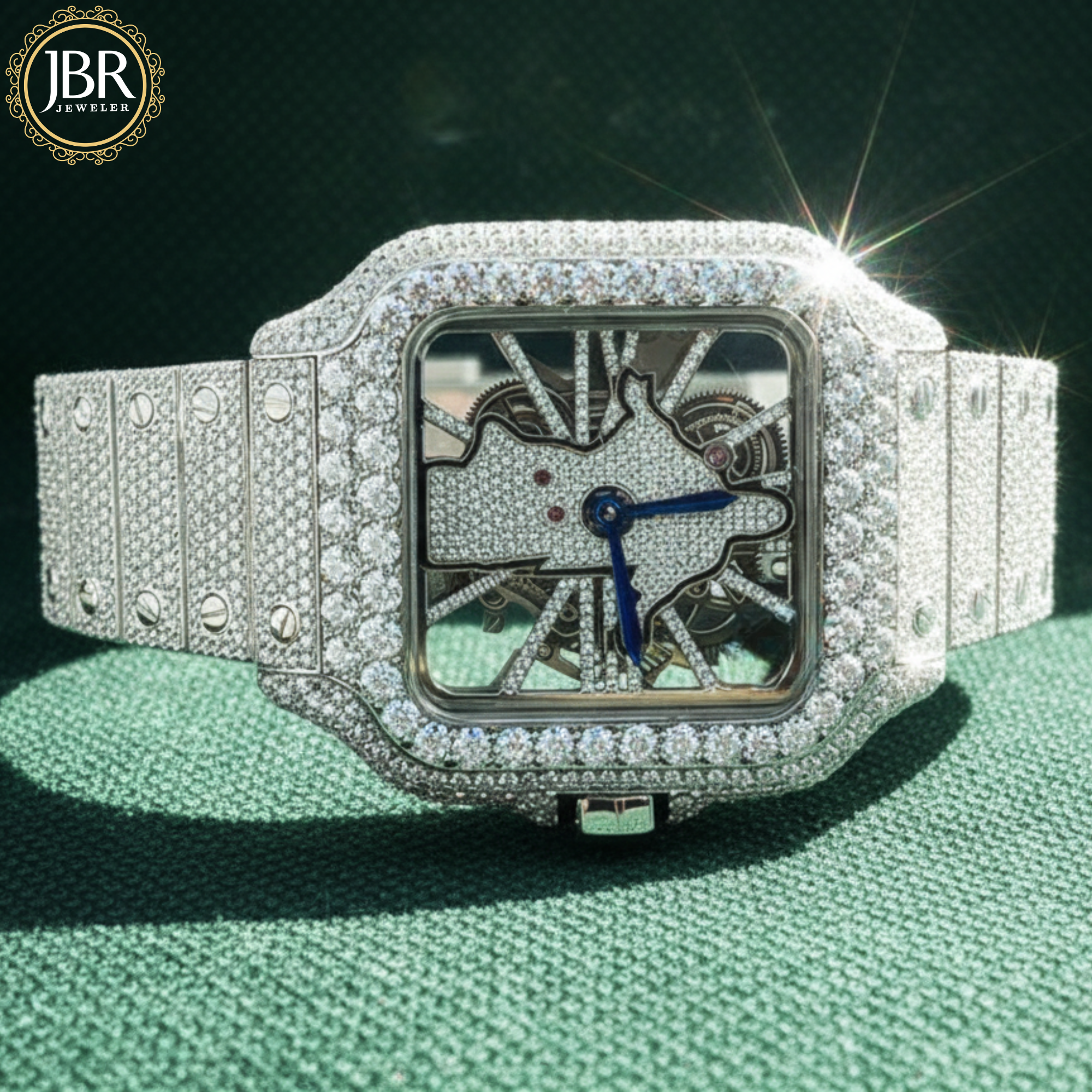 New Style Jesus Face VVS Moissanite Iced Out Skeleton Watch