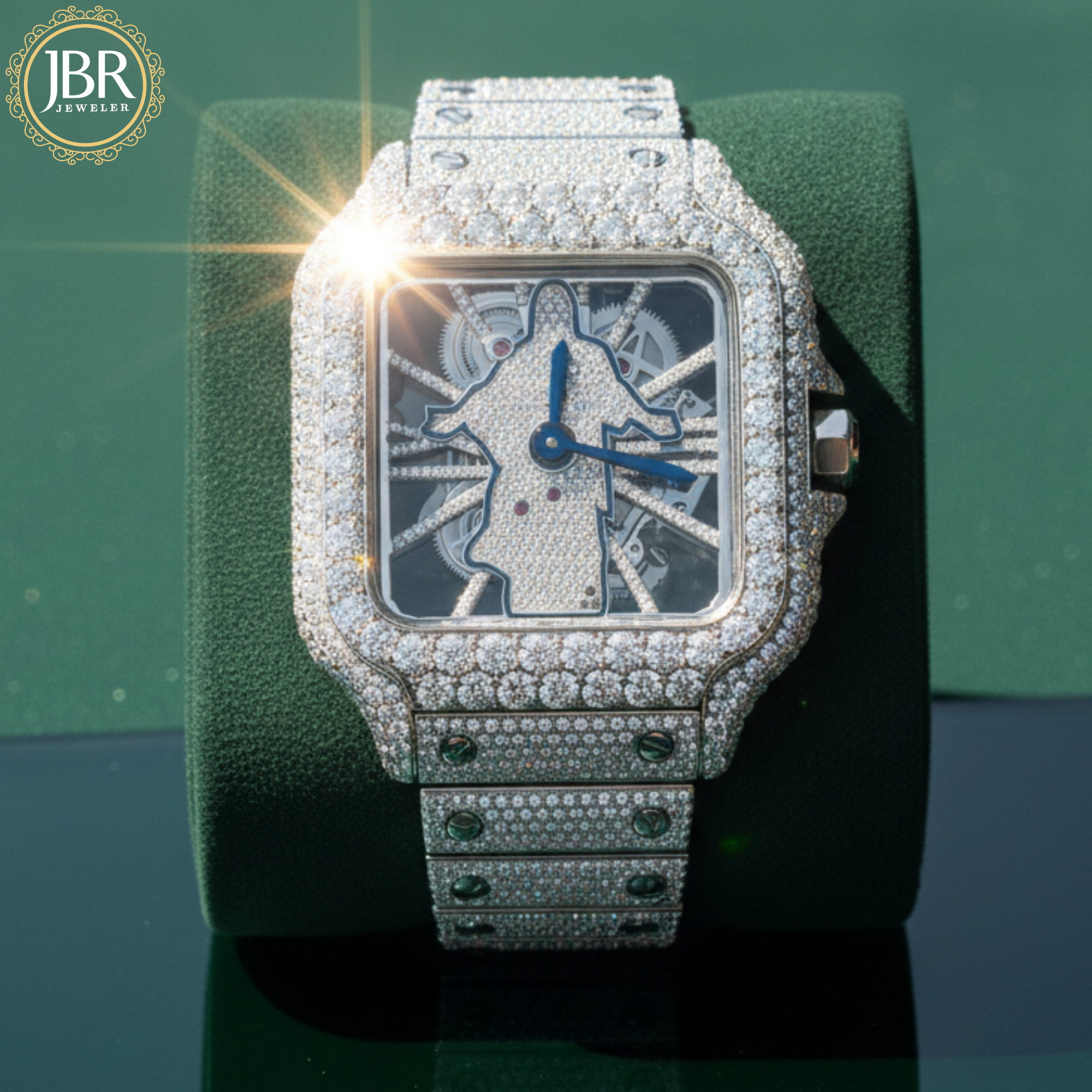 New Style Jesus Face VVS Moissanite Iced Out Skeleton Watch