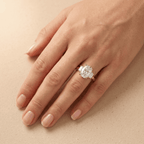 Vintage cushion cut diamond wedding ring