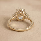 Lab grown diamond bridal three stone ring