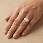 Old cushion lab diamond engagement ring