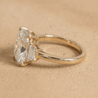 Cushion cut lab diamond gold ring