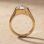 Lab grown diamond bezel promise ring