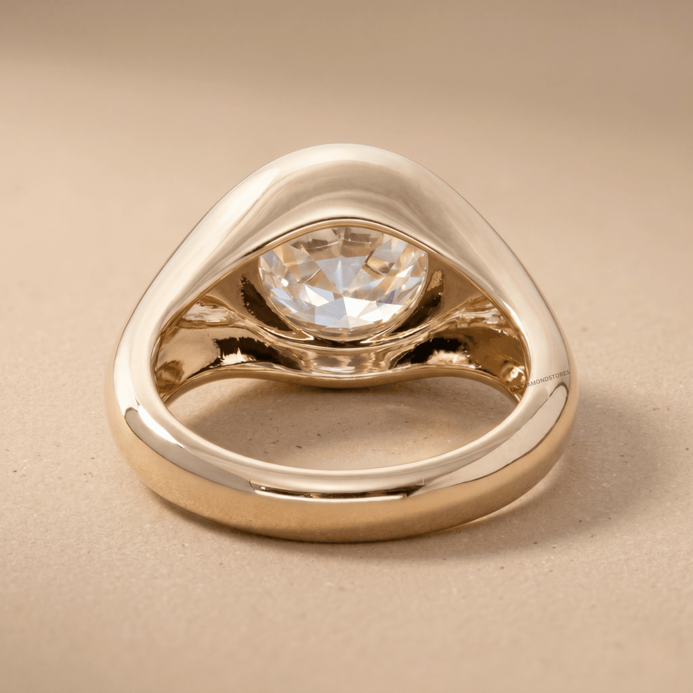 Round lab diamond solitaire ring