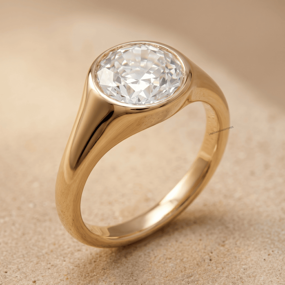 Old European diamond solitaire ring