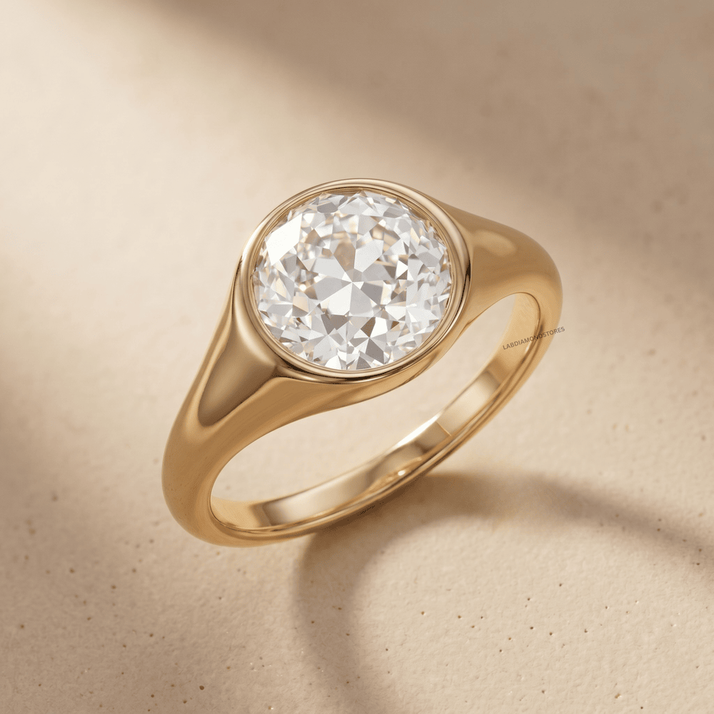 Bezel set lab diamond promise ring