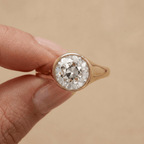 Old European cut lab diamond ring