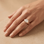 Round bezel lab diamond ring