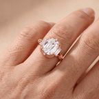 Vintage style lab diamond ring