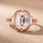 Old mine cushion lab diamond ring
