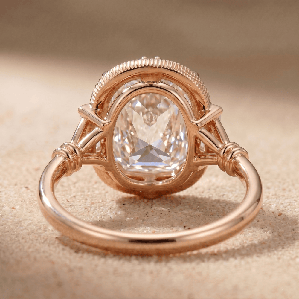 Lab grown diamond Art Deco ring