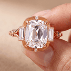 Art Deco lab diamond bridal ring
