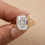 14K gold lab diamond solitaire ring