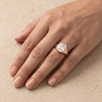 Cushion lab diamond ring for women