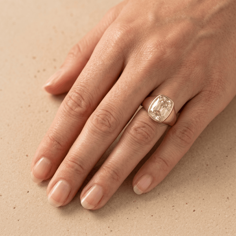 Cushion lab diamond ring for women