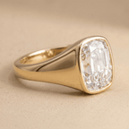 Bezel set lab grown diamond ring