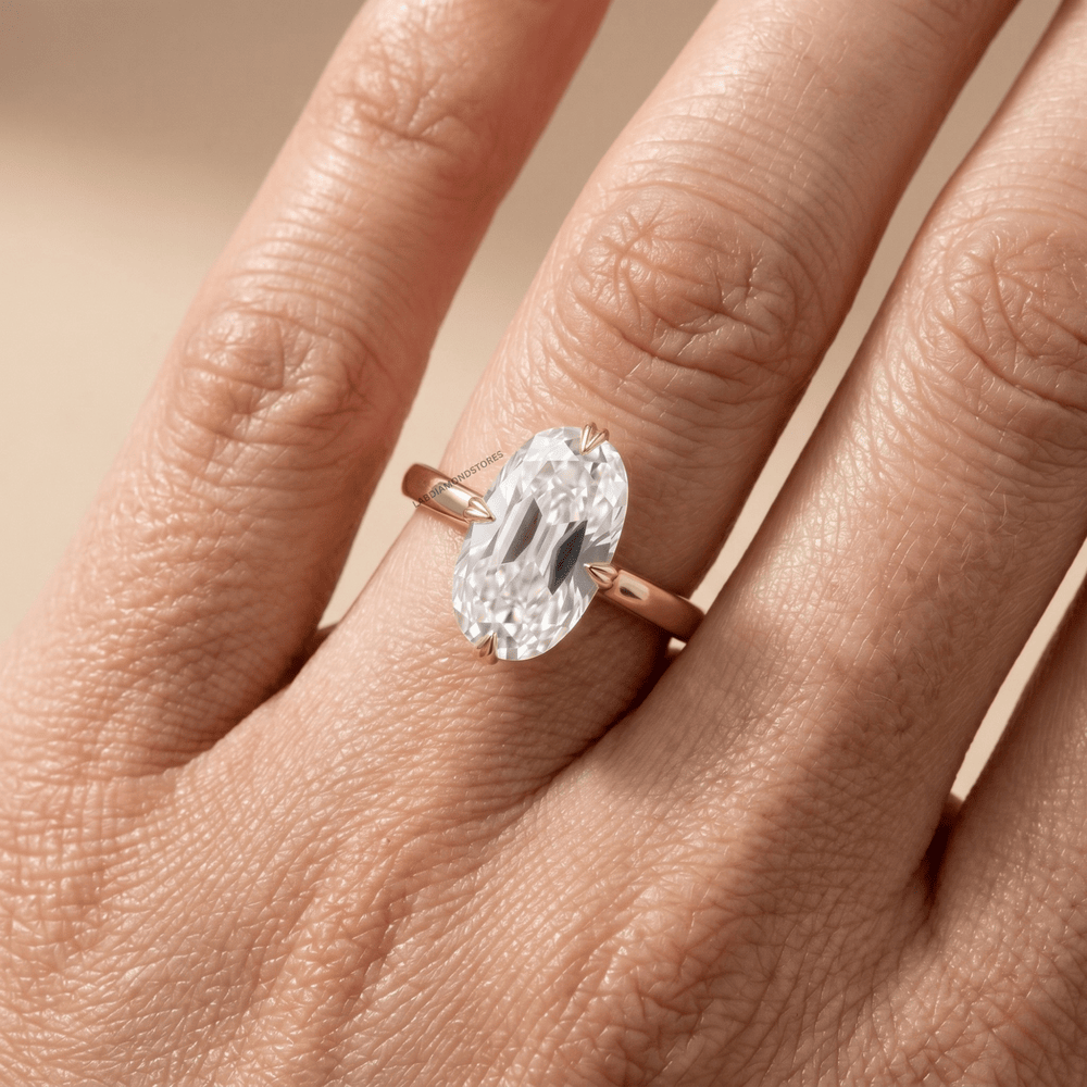 Moval diamond engagement ring for women