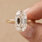 Lab grown diamond moval solitaire engagement ring