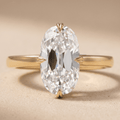 Old mine moval cut lab diamond solitaire ring