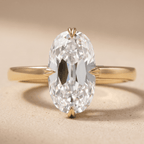 Old mine moval cut lab diamond solitaire ring