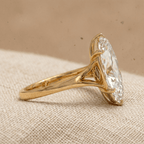 Lab grown Moval diamond gold ring