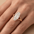 Moval cut diamond promise ring