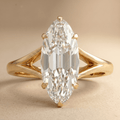 Old Mine Moval lab diamond solitaire ring