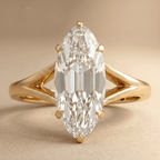 Old Mine Moval lab diamond solitaire ring