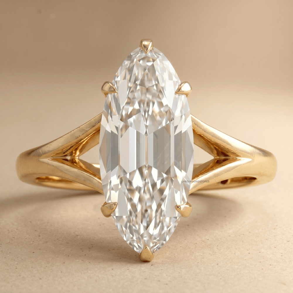 Old Mine Moval lab diamond solitaire ring