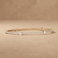 Oval and round lab grown diamond tennis bracelet