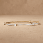 Oval and round lab grown diamond tennis bracelet