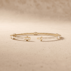 Oval round diamond bracelet for women